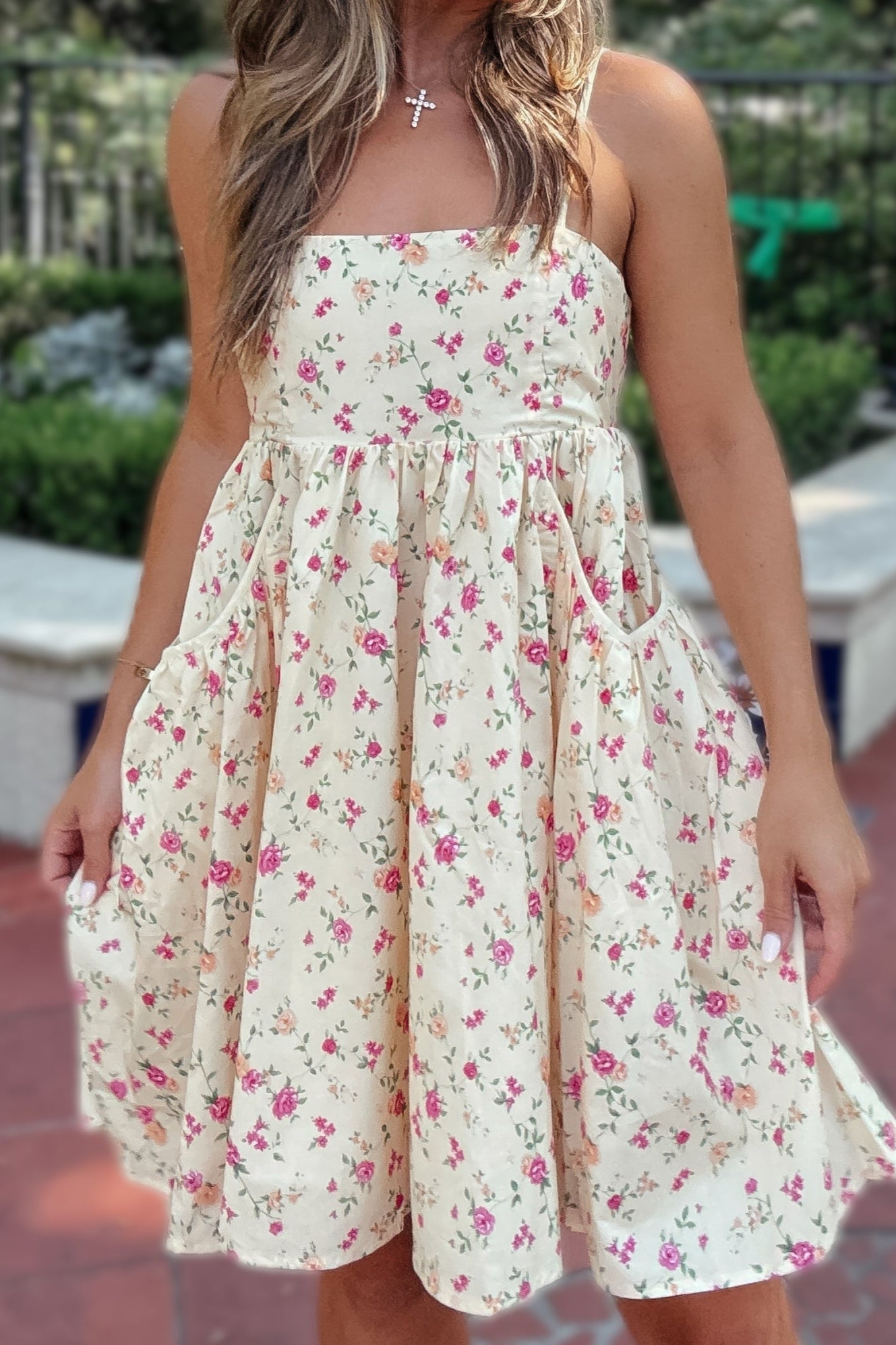 Lucy Butter Yellow Floral Mini Dress