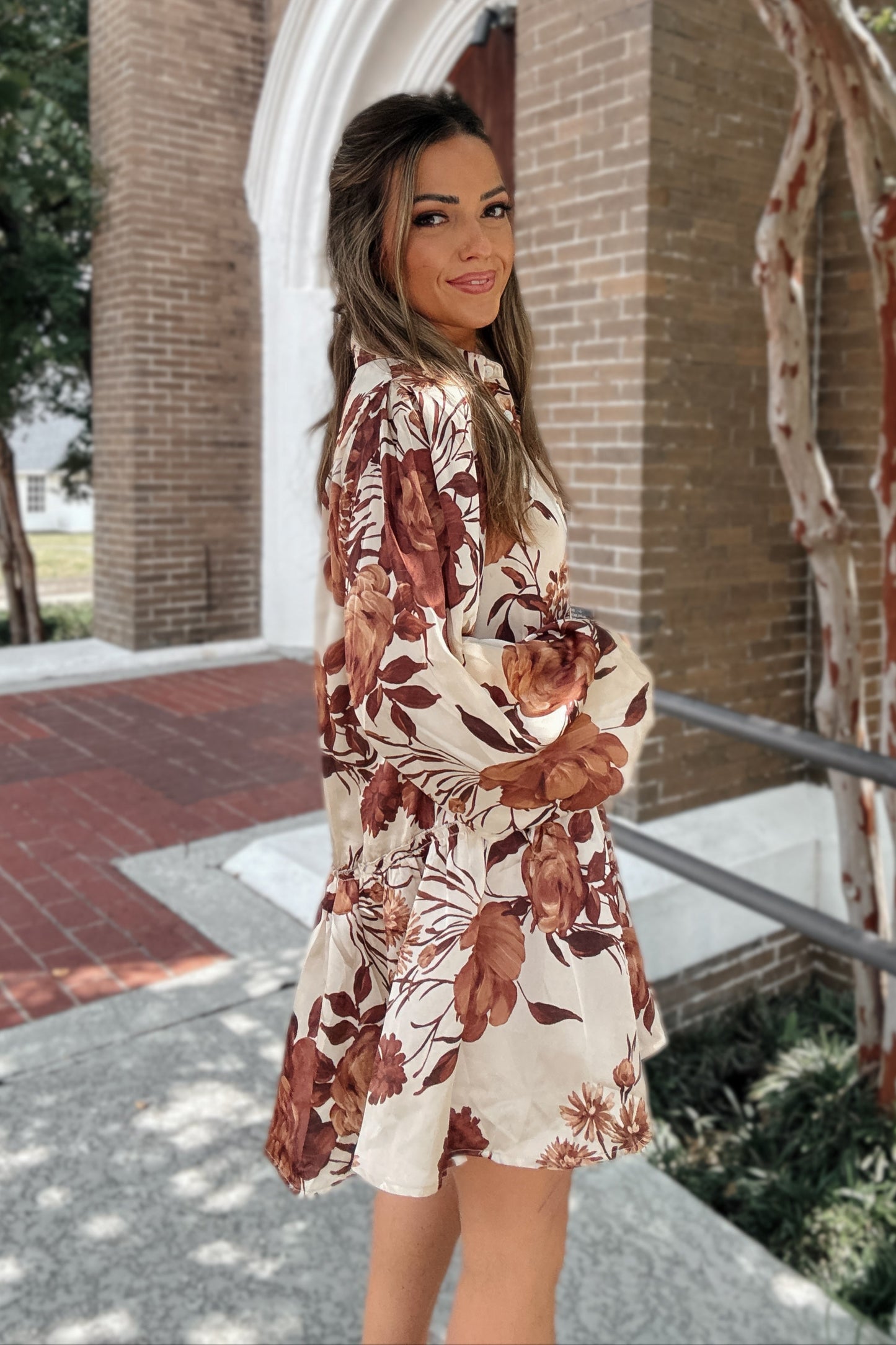 Haven Autumn Floral Long Sleeve Dress