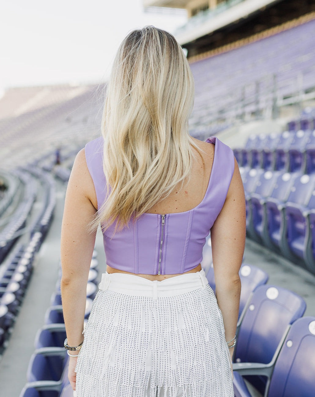 Purple Leather Corset Top