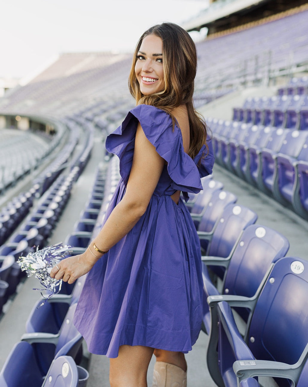 Purple Babydoll Ruffle Dress