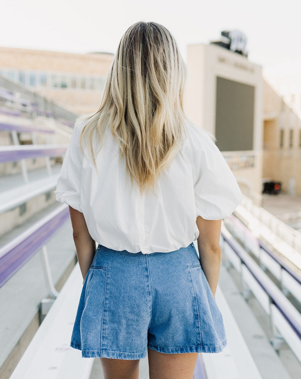 White Bubble Crop Top