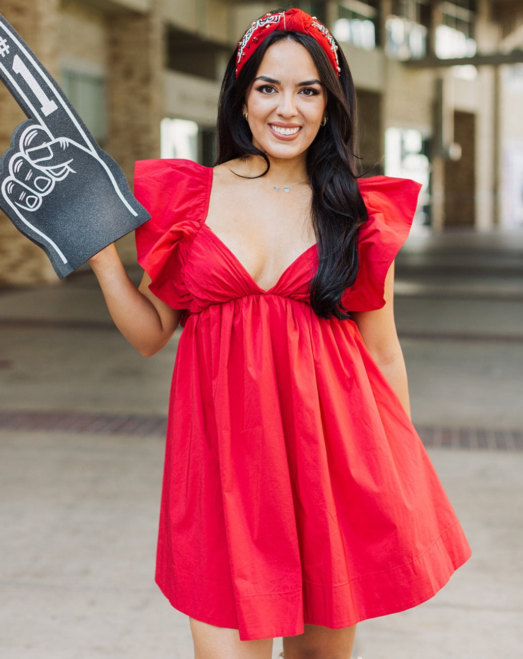 Red babydoll dress on sale