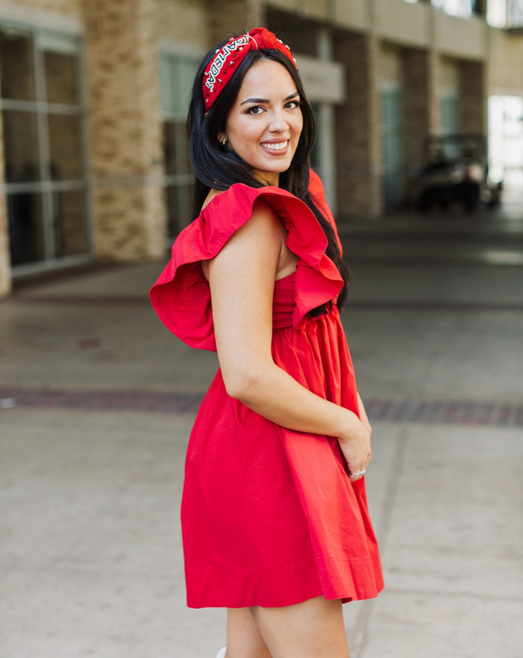 Red Ruffle Babydoll Dress