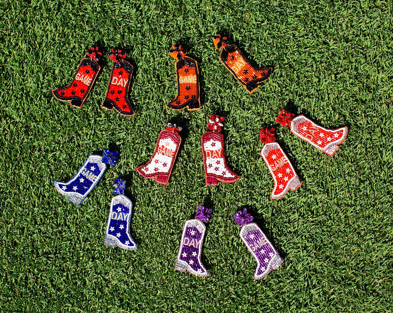 Gameday Boot Earrings | Maroon & White