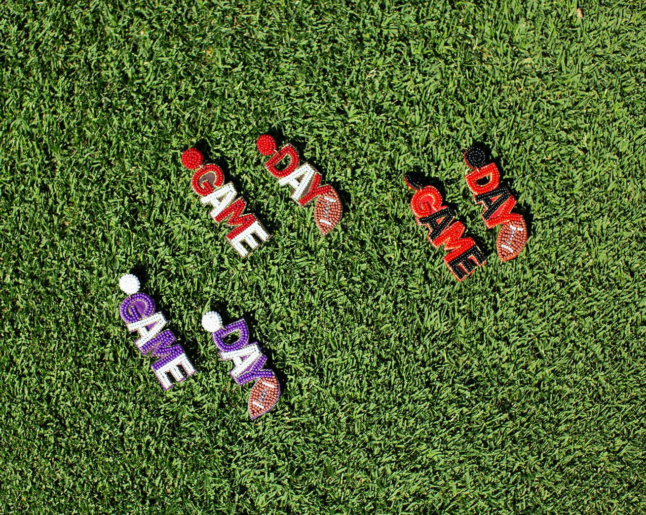 Football Gameday Earrings | Maroon & White