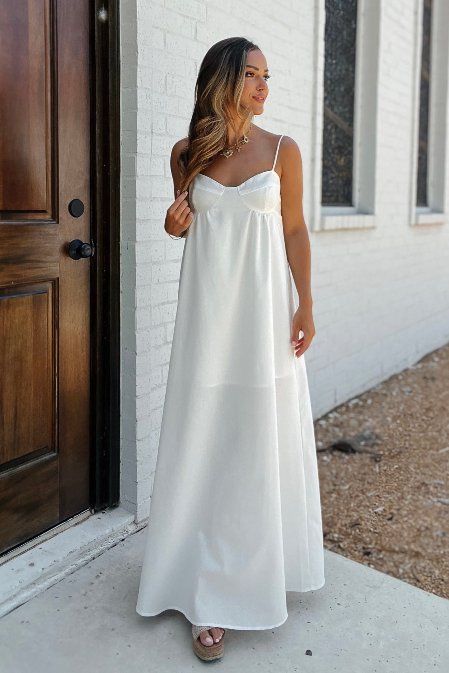 Emily White Linen Maxi