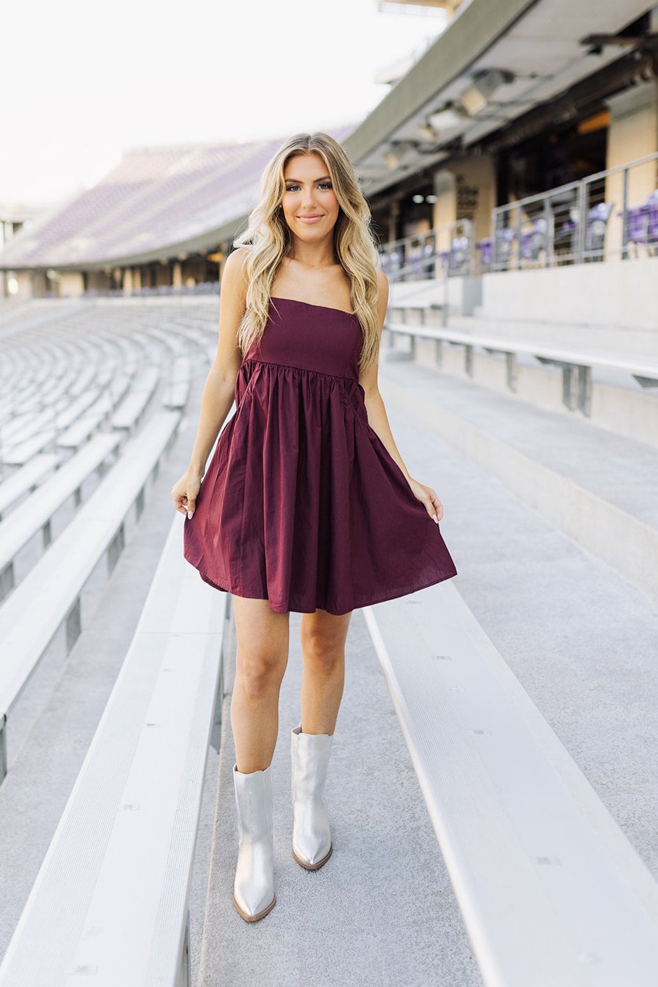 Koldus Maroon Babydoll Dress Koldus Maroon Babydoll Dress