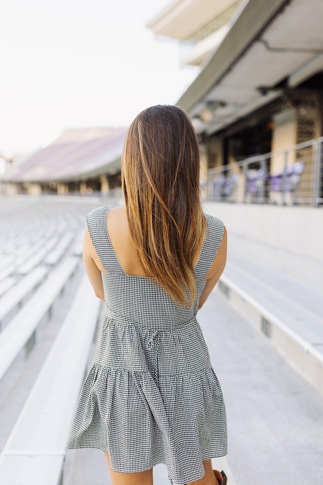 Gameday Black and White Gingham Mini Dress