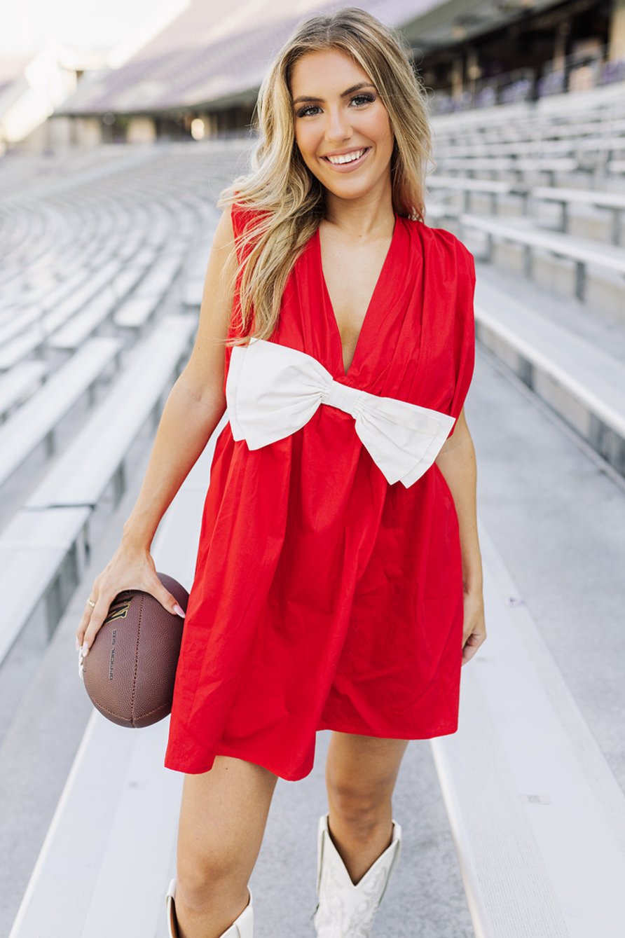 Red and White Bow Dress