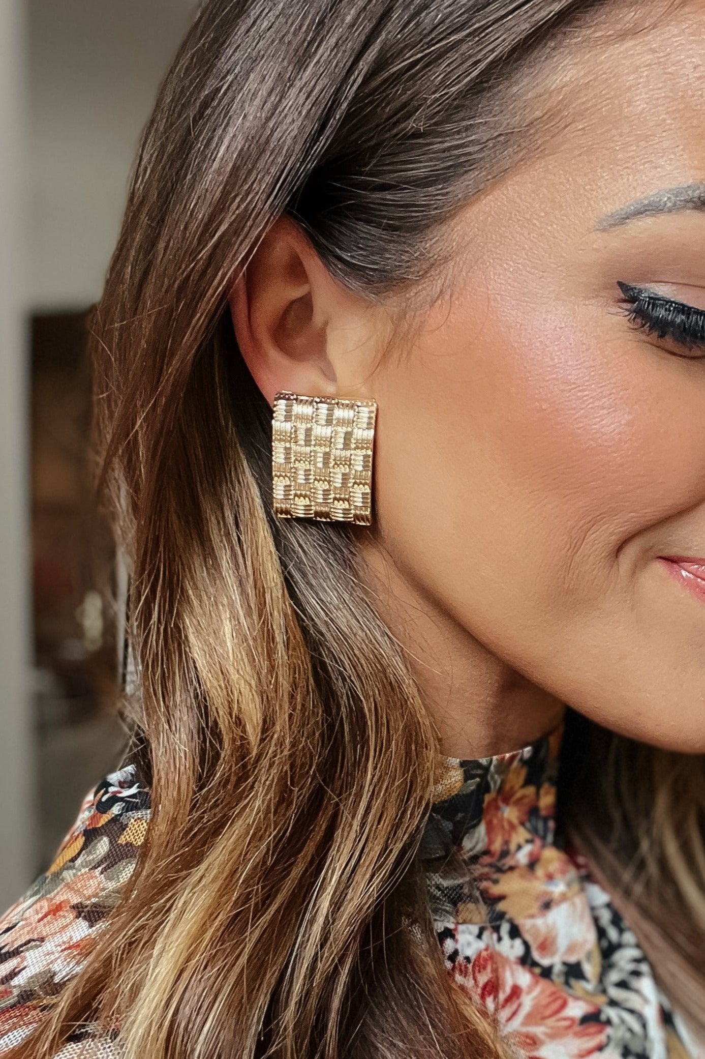 Gold Patch Earring