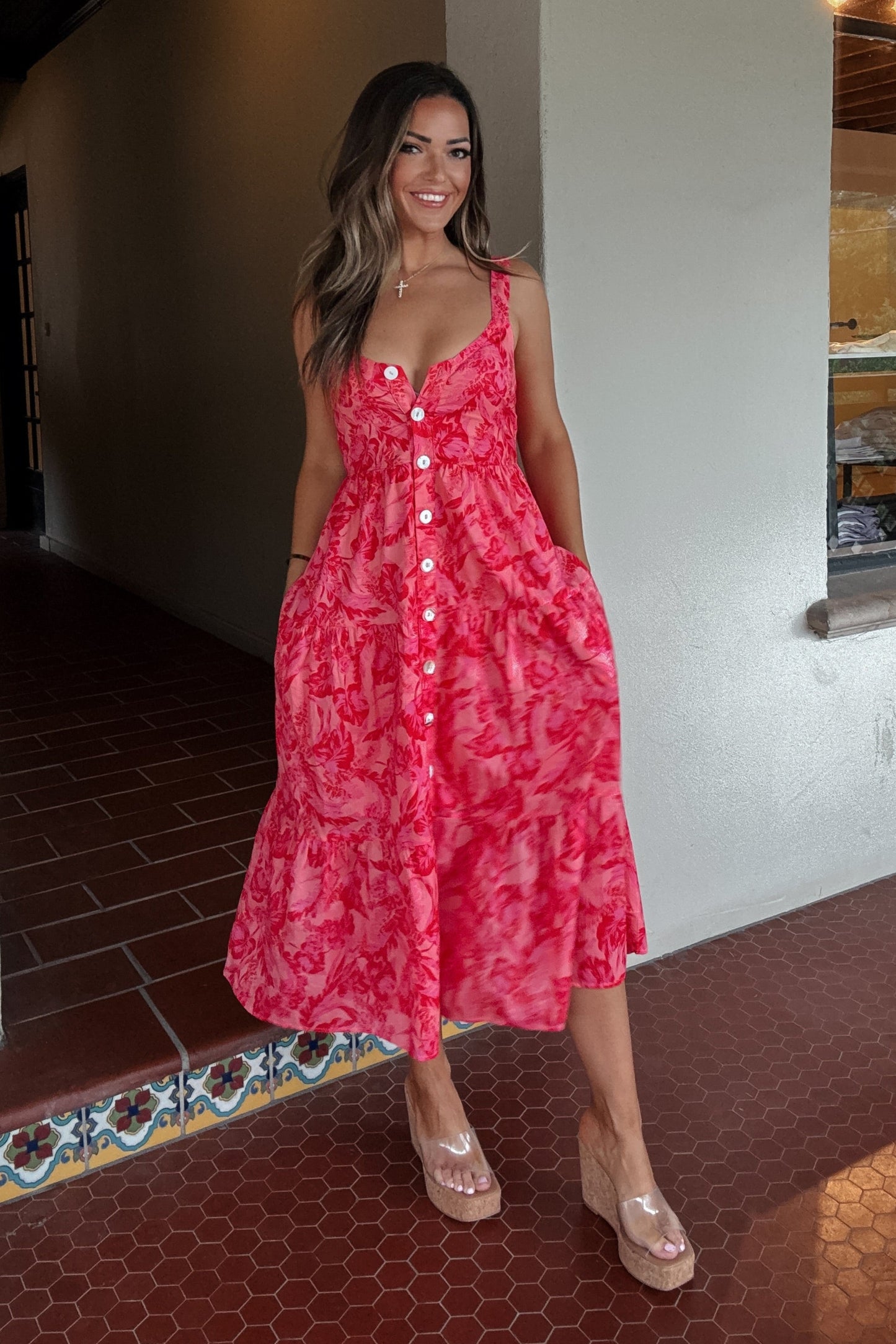 Taylor Button Down Tank Midi Dress