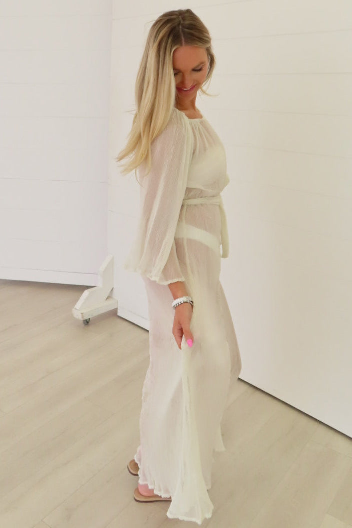 Stevie Cream Swim Cover-Up Dress