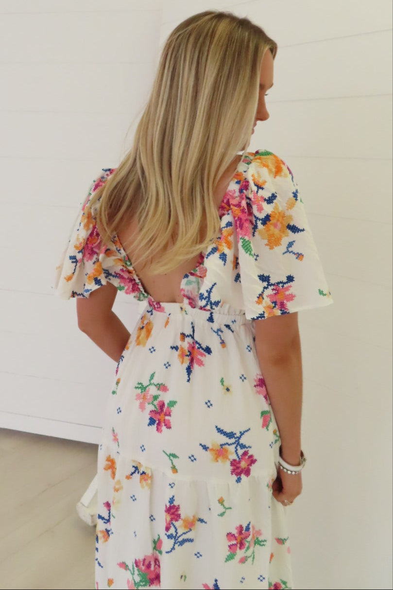 Kari White Floral Maxi Dress