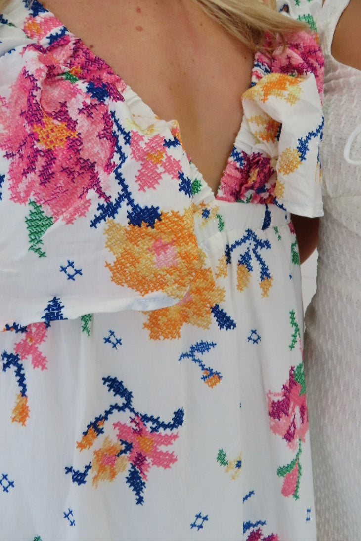 Kari White Floral Maxi Dress