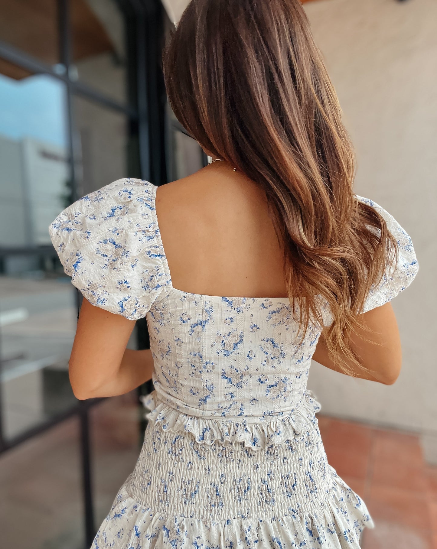 Claire Puff Sleeve Corset Top