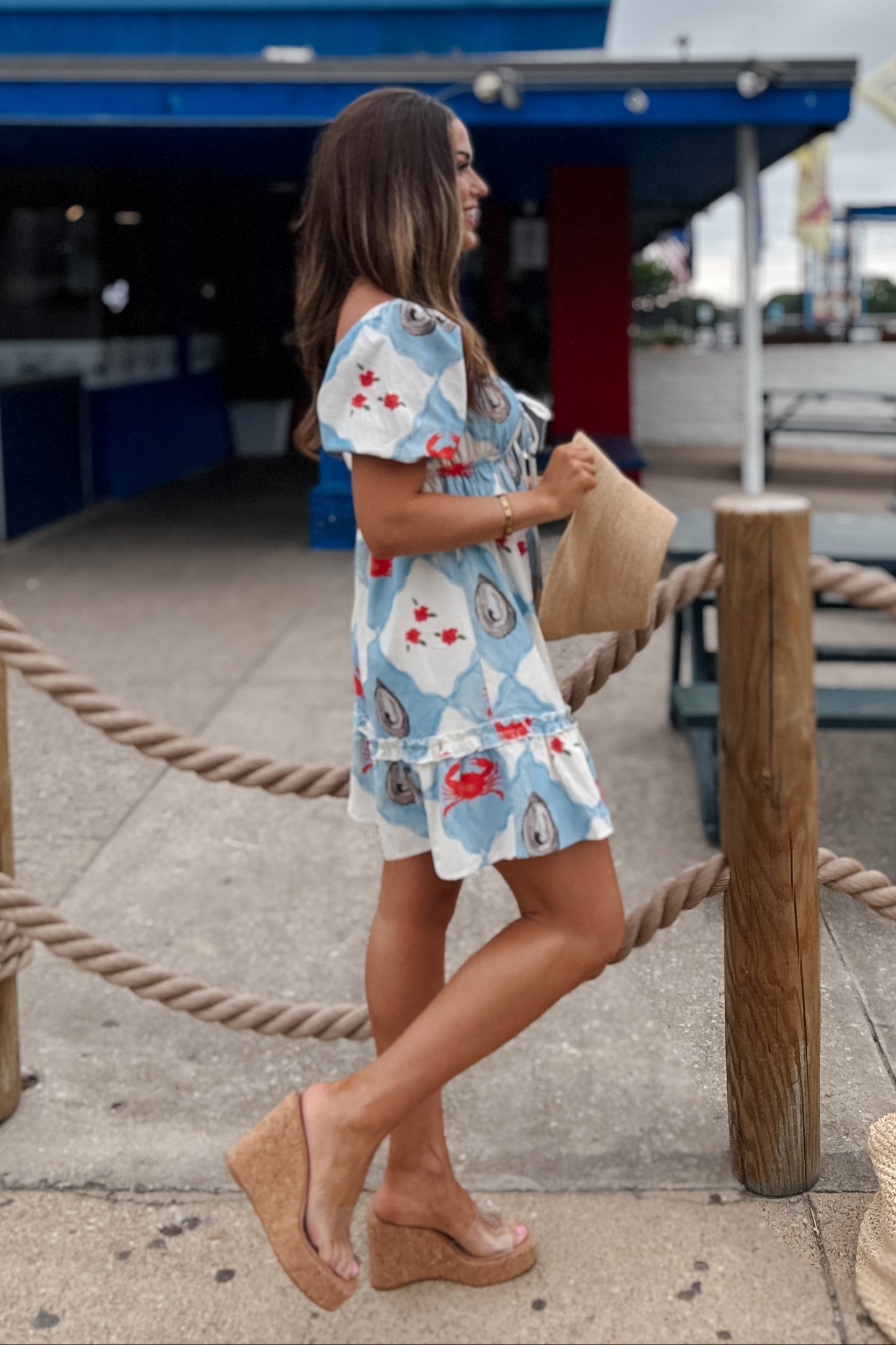 Montauk Crab and Oyster Babydoll Dress