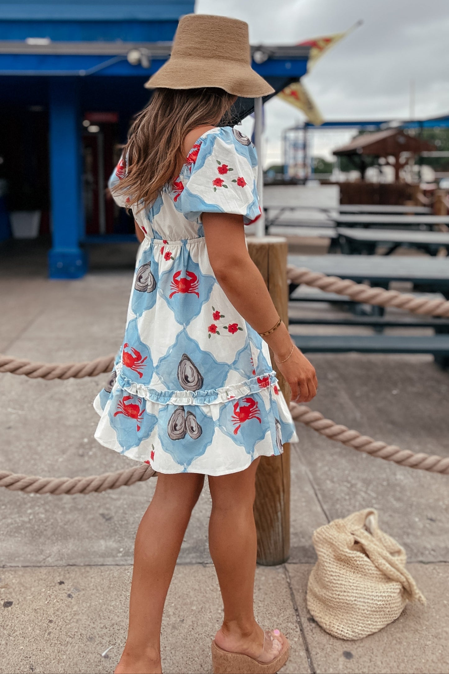 Montauk Crab and Oyster Babydoll Dress