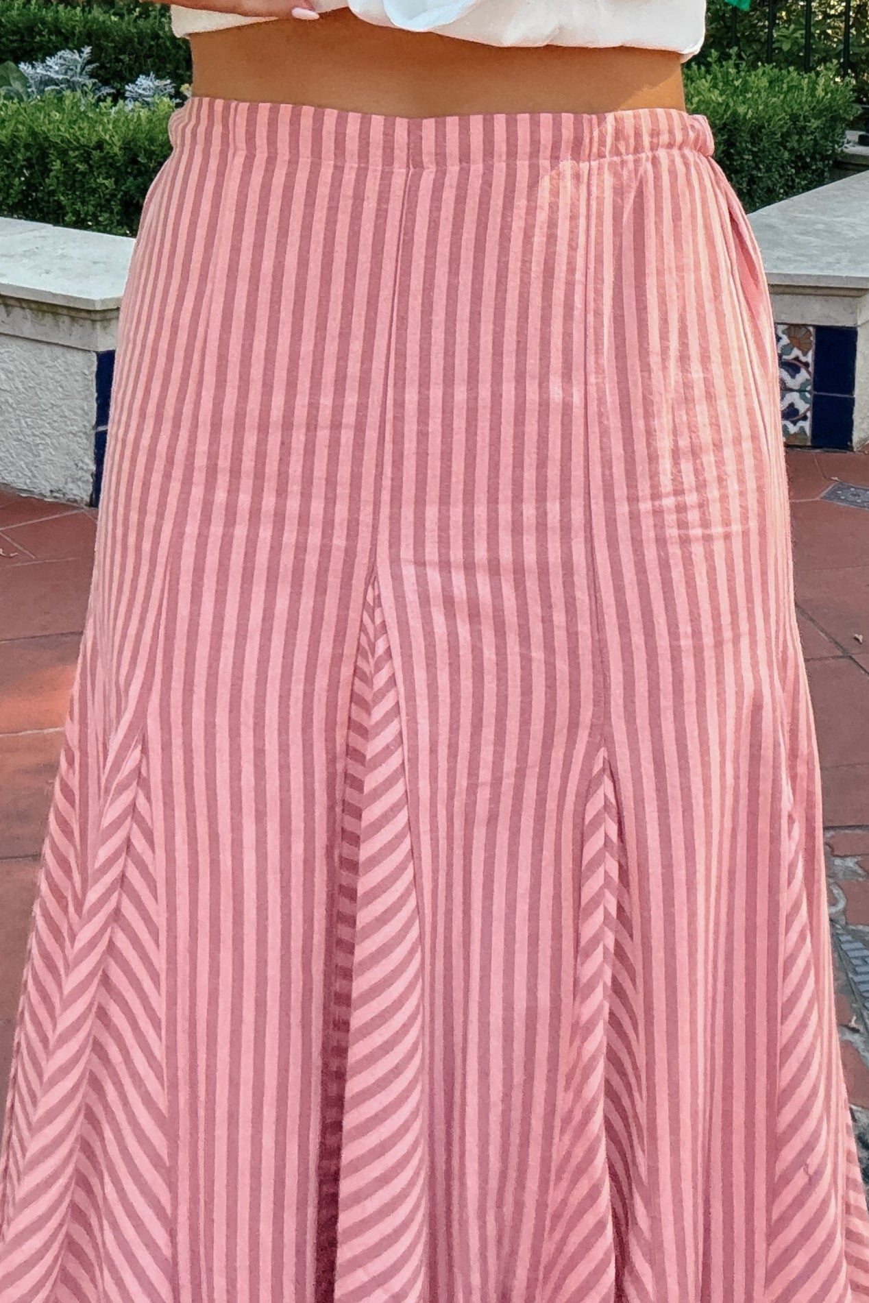 Charlie Pink Striped Maxi Skirt