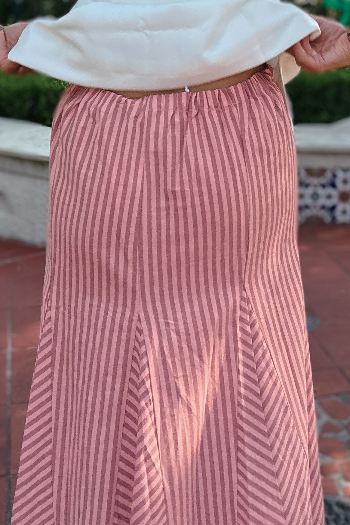 Charlie Pink Striped Maxi Skirt