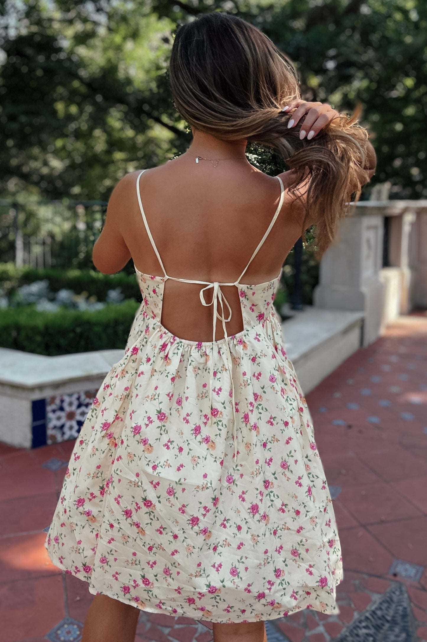 Lucy Butter Yellow Floral Mini Dress