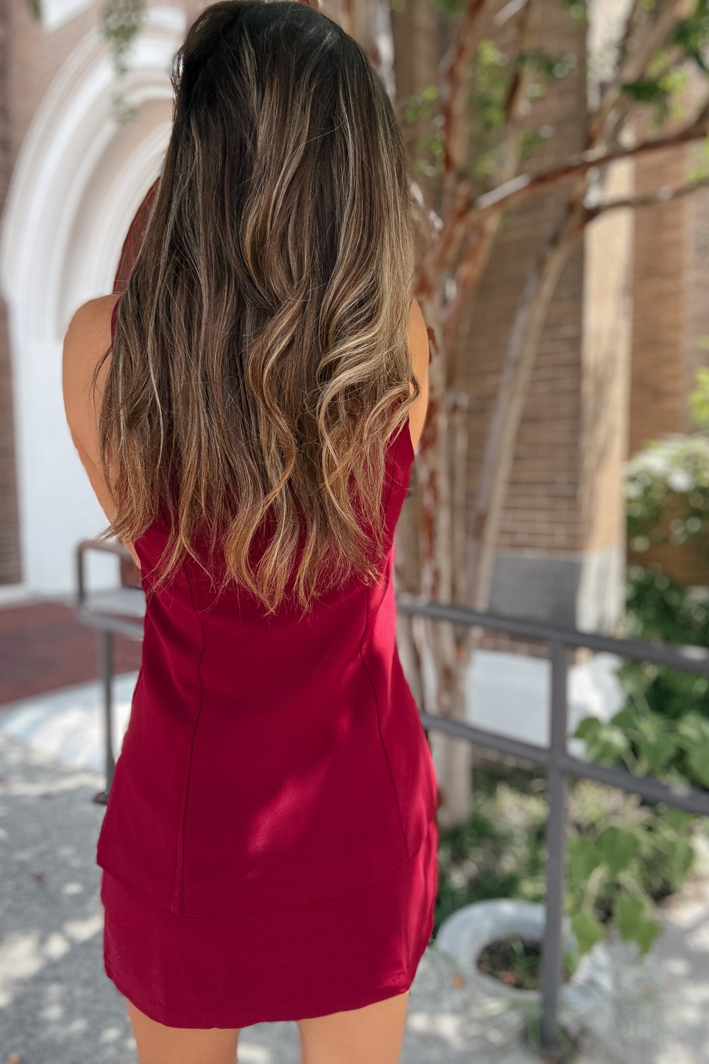 Hattie Maroon Gold Button Skirt Set