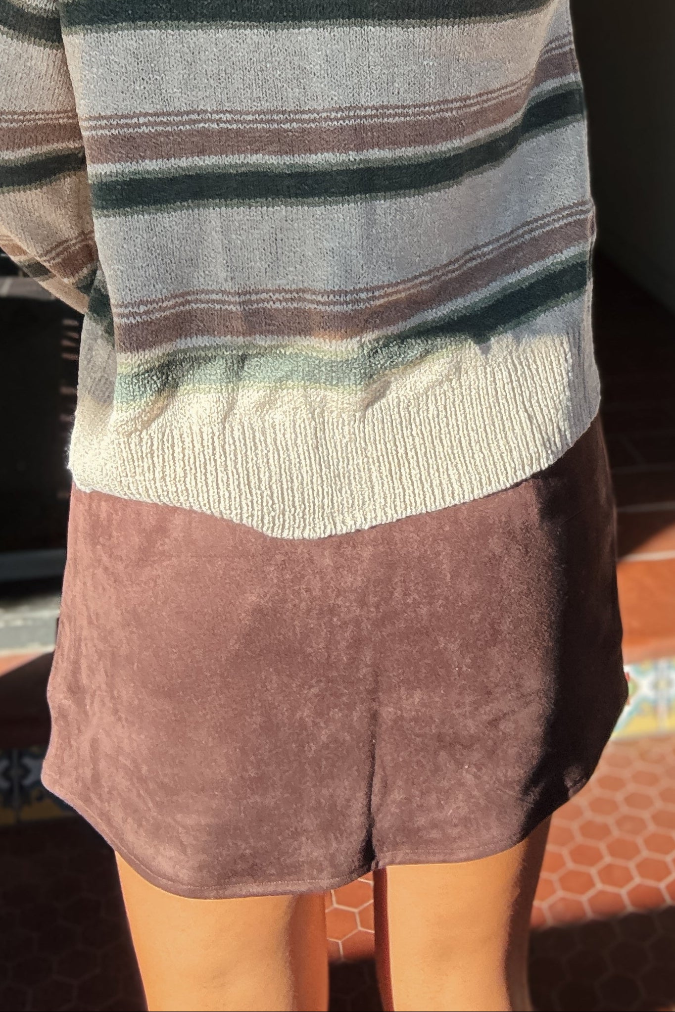 Tatum Chocolate Brown Suede Mini Skirt