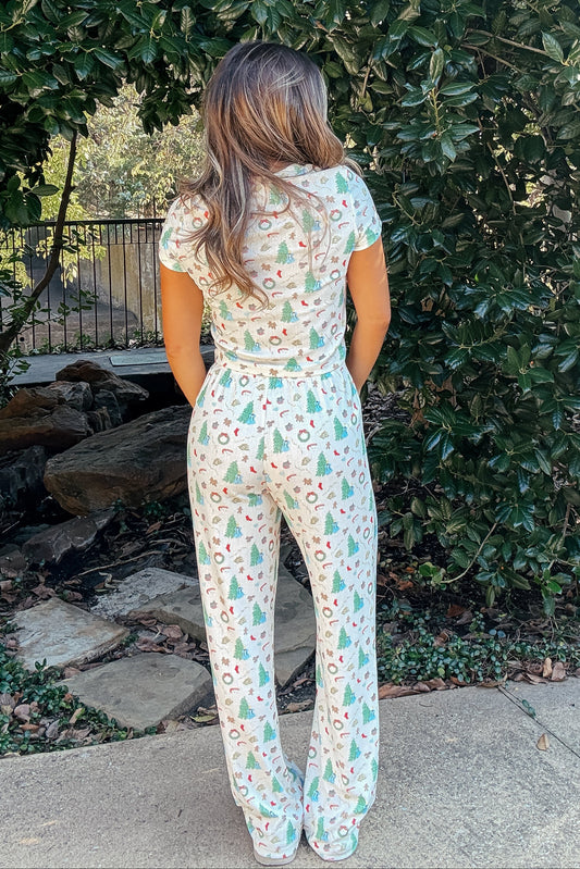 Christmas Pointelle Pajama High-Waisted Pajama Pants