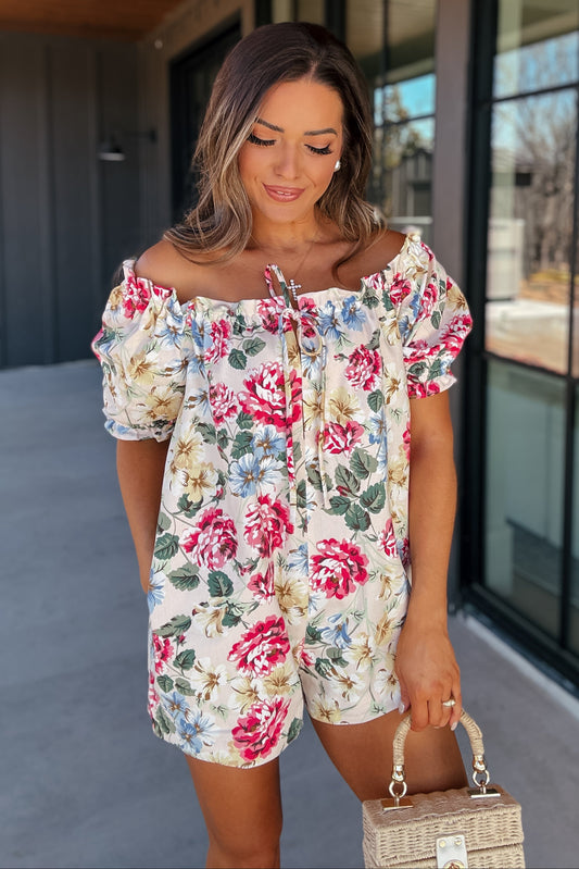Collins Floral Denim Romper