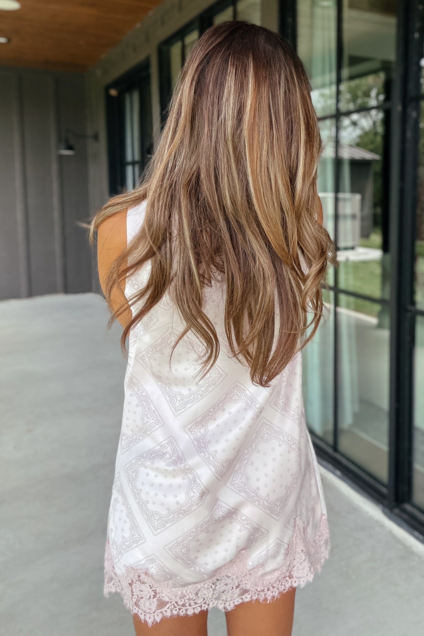 Micaela Pink Bandana Satin Mini Dress