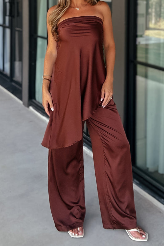 Marley Chocolate Brown Asymmetrical Pant Set