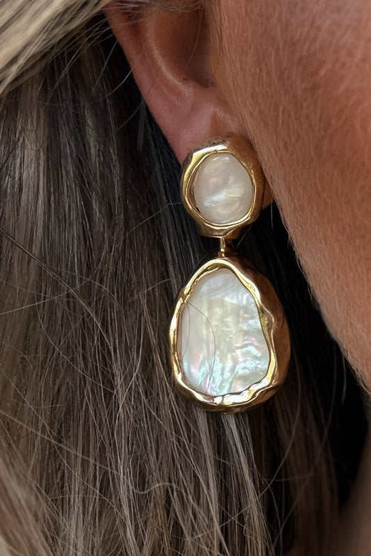 Sammi White Stone Drop Earrings