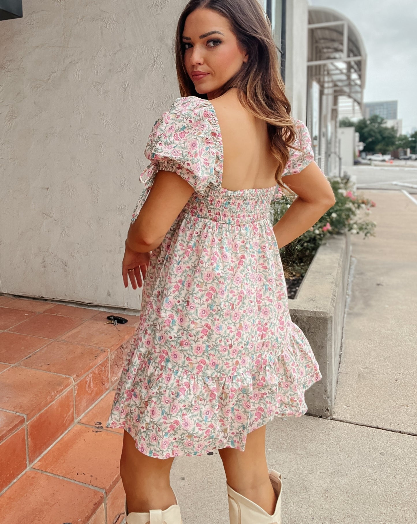 Spin You Around Floral Babydoll Dress