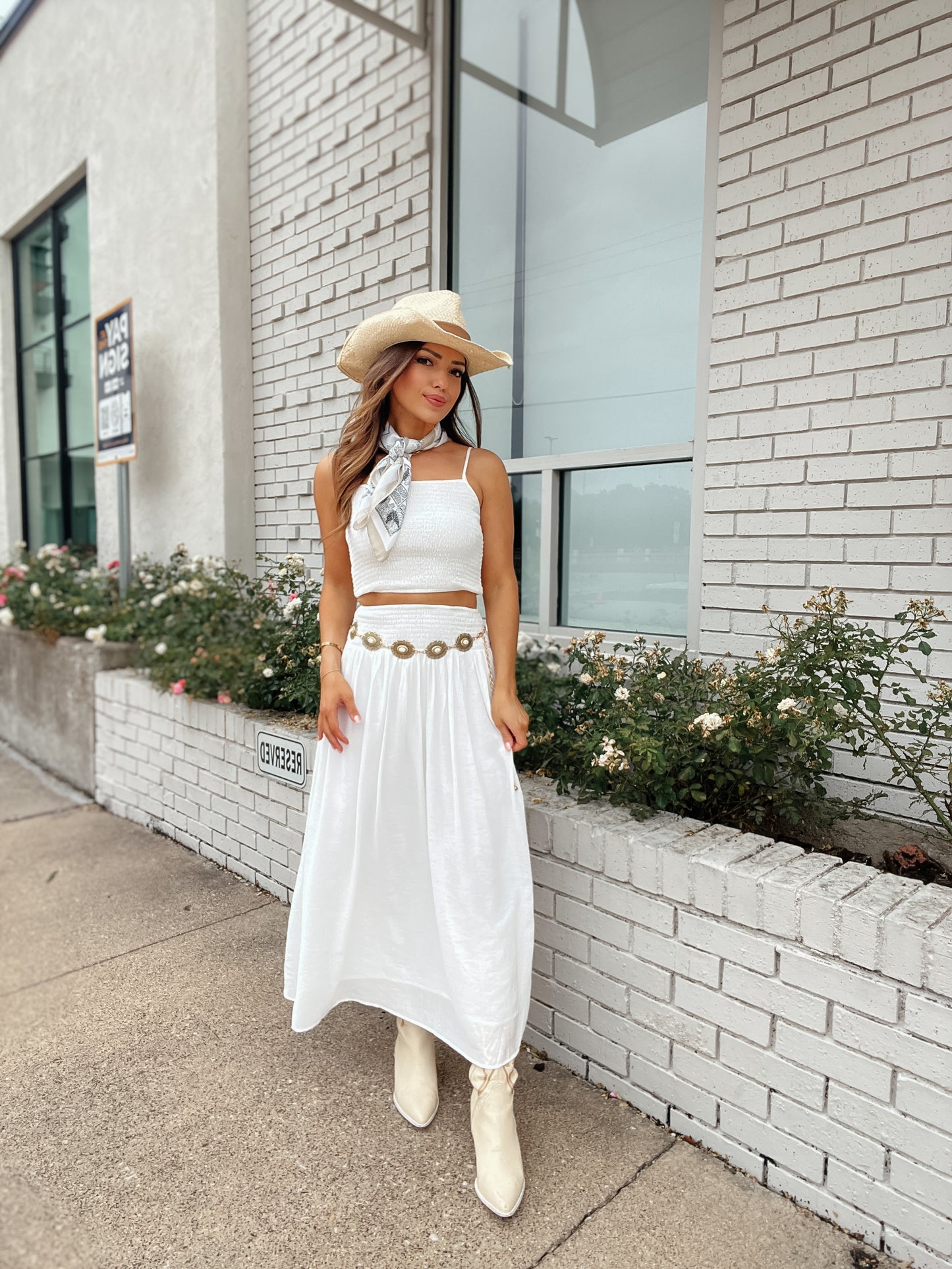 Wrong Baby Wrong White Smocked Skirt Set