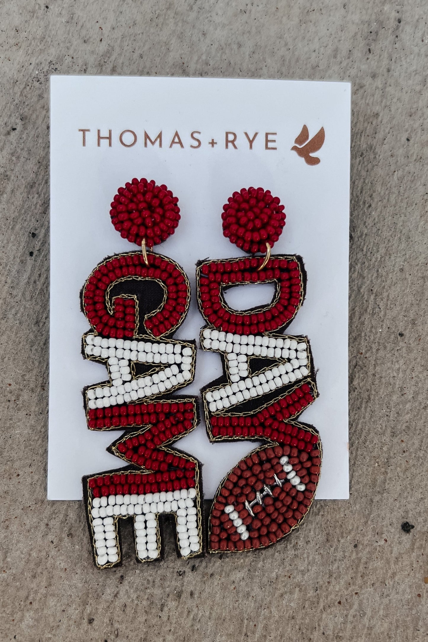 Football Gameday Earrings | Maroon & White