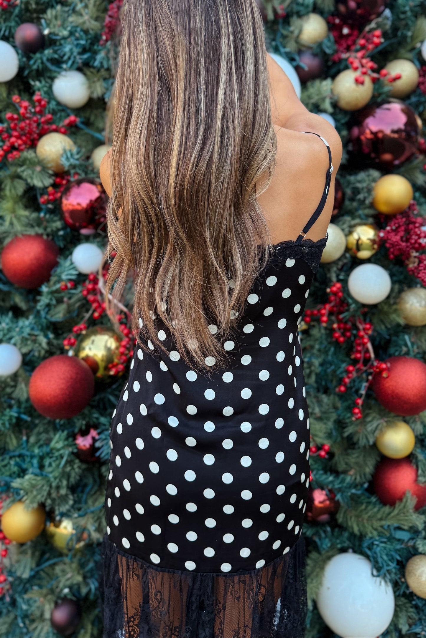 Mistletoe Polkadot Maxi Dress