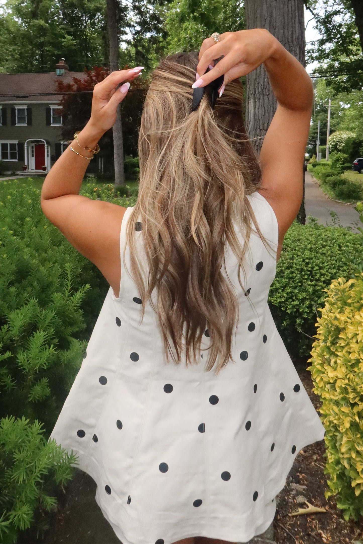 Hampton Cream and Black Polka Dot Set
