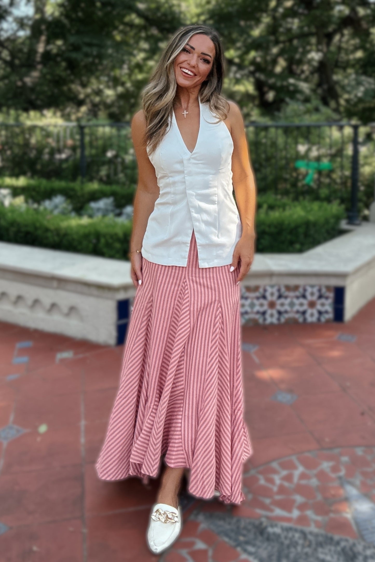 Madison White Halter Vest Top
