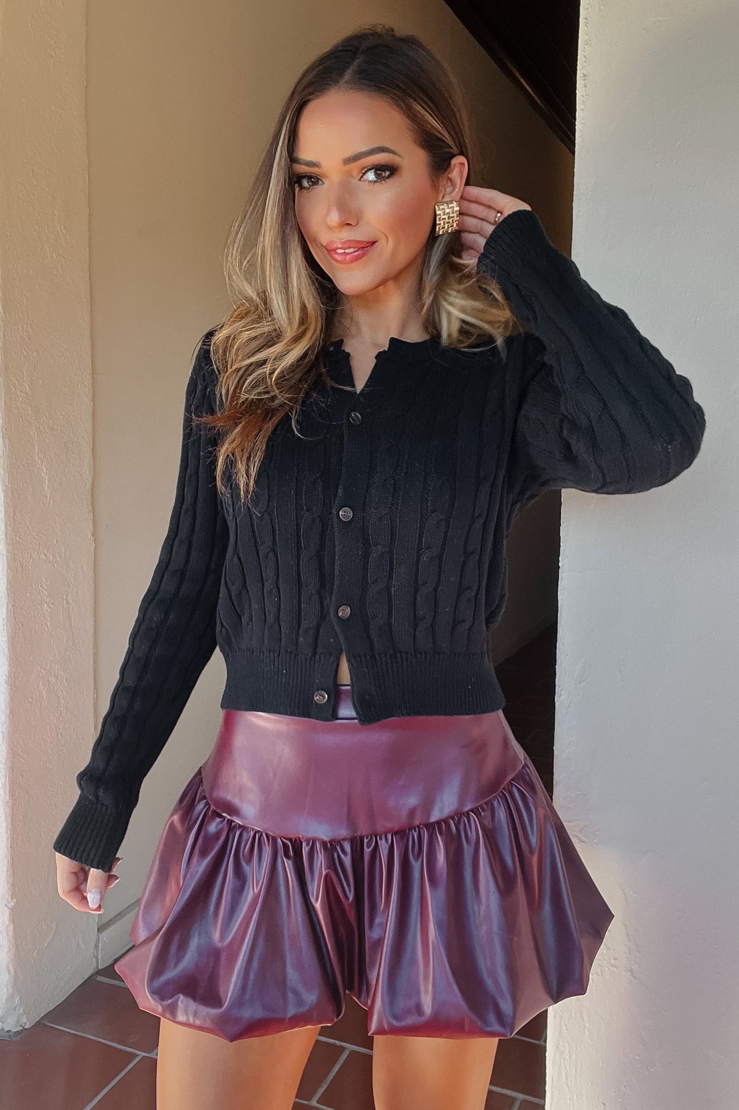 Emily Black Button Down Cardigan Sweater