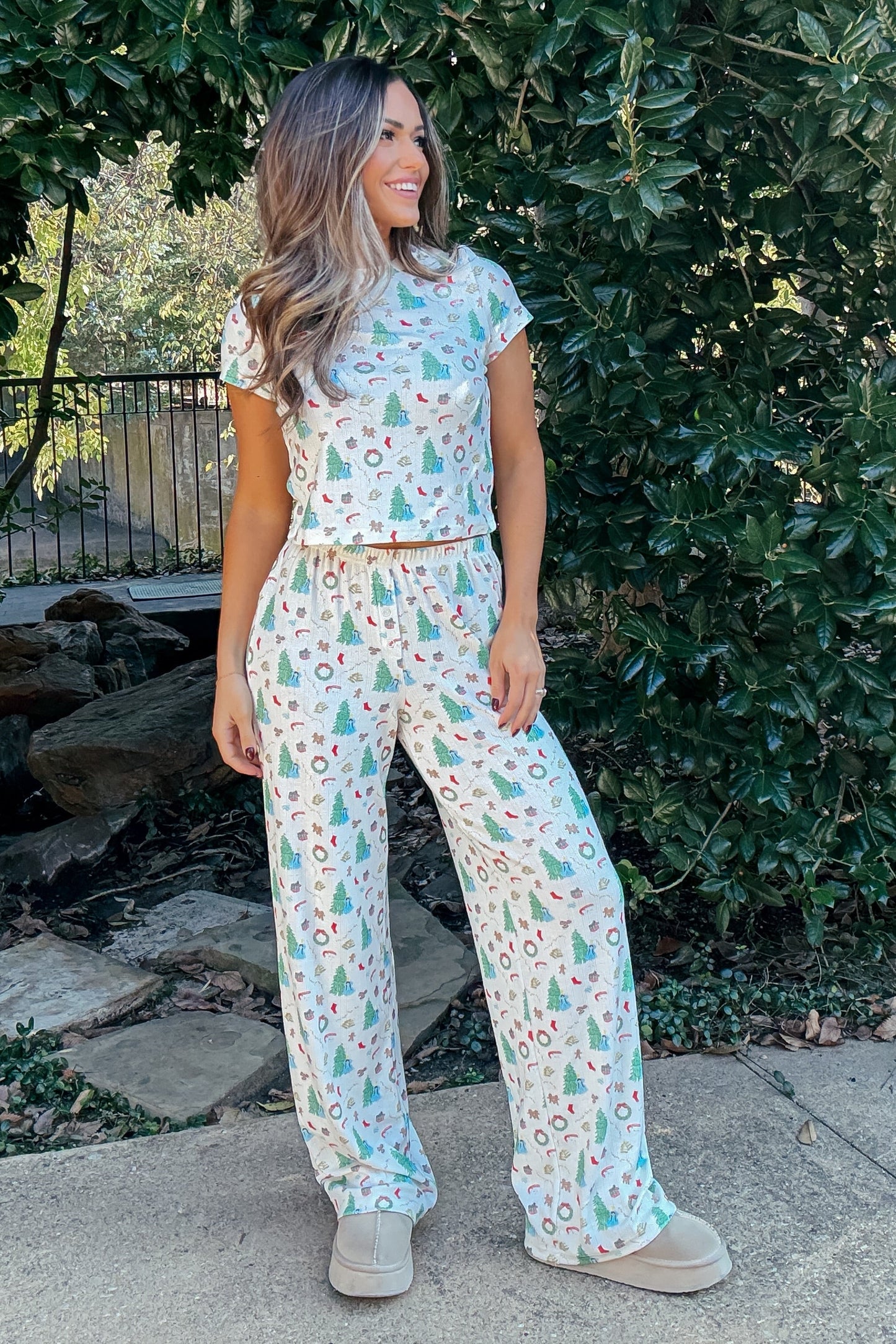 Christmas Pointelle Pajama Baby Tee