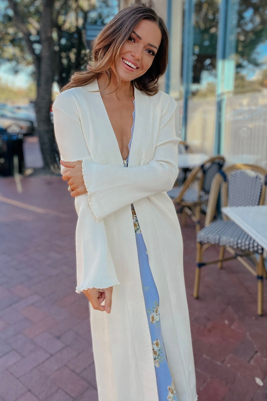 Michelle Cream Long Cardigan