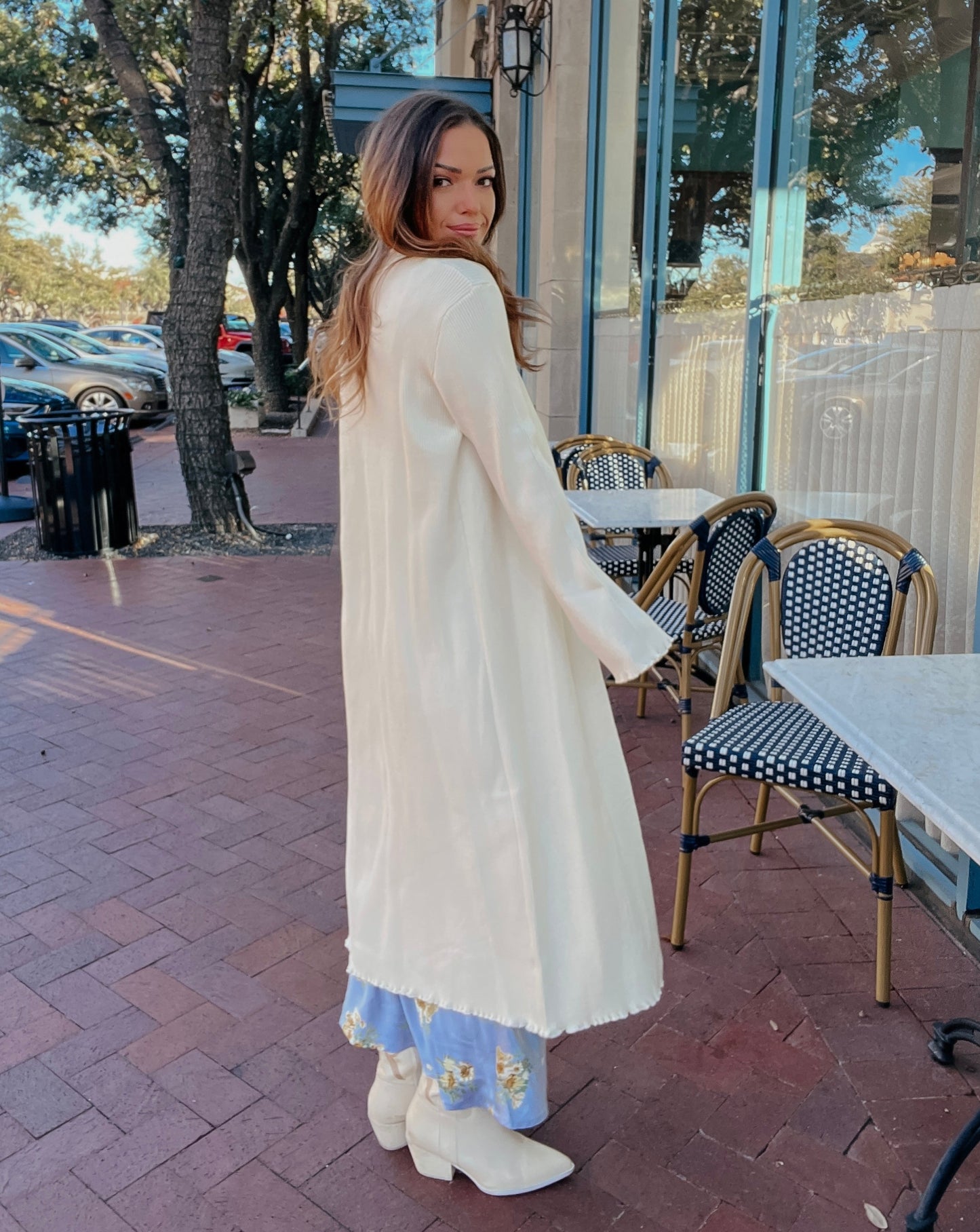 Michelle Cream Long Cardigan