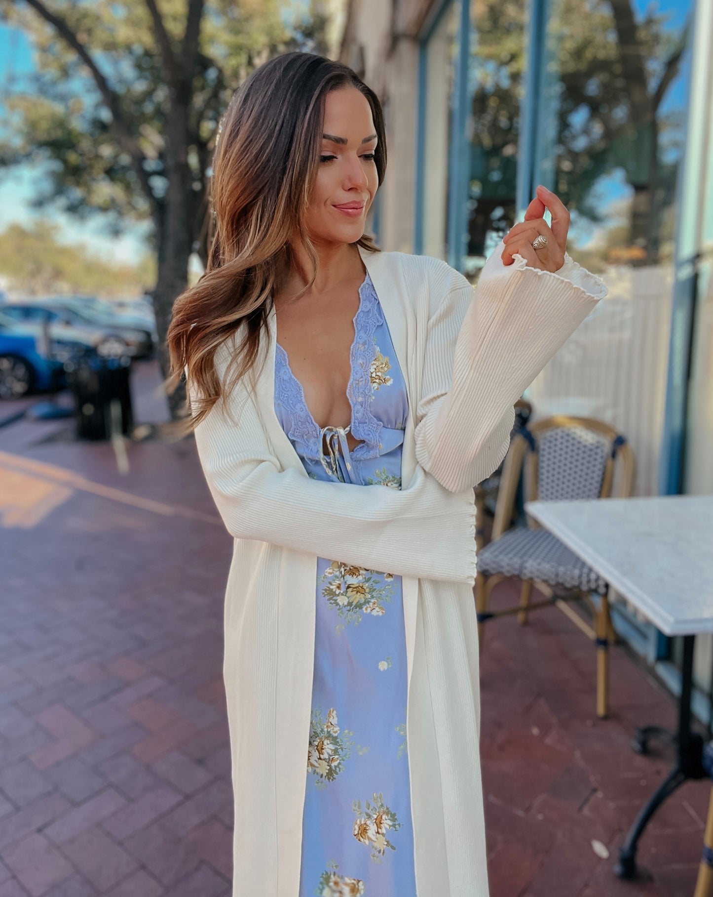 Michelle Cream Long Cardigan