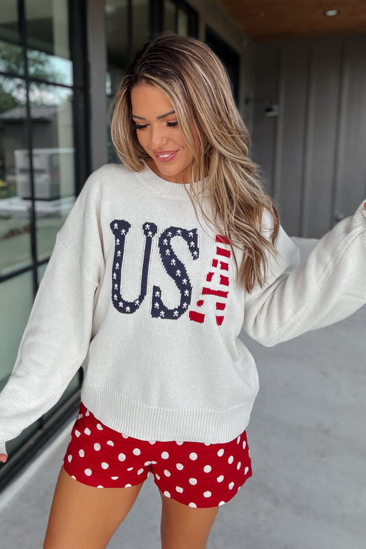 USA Cream Sweater