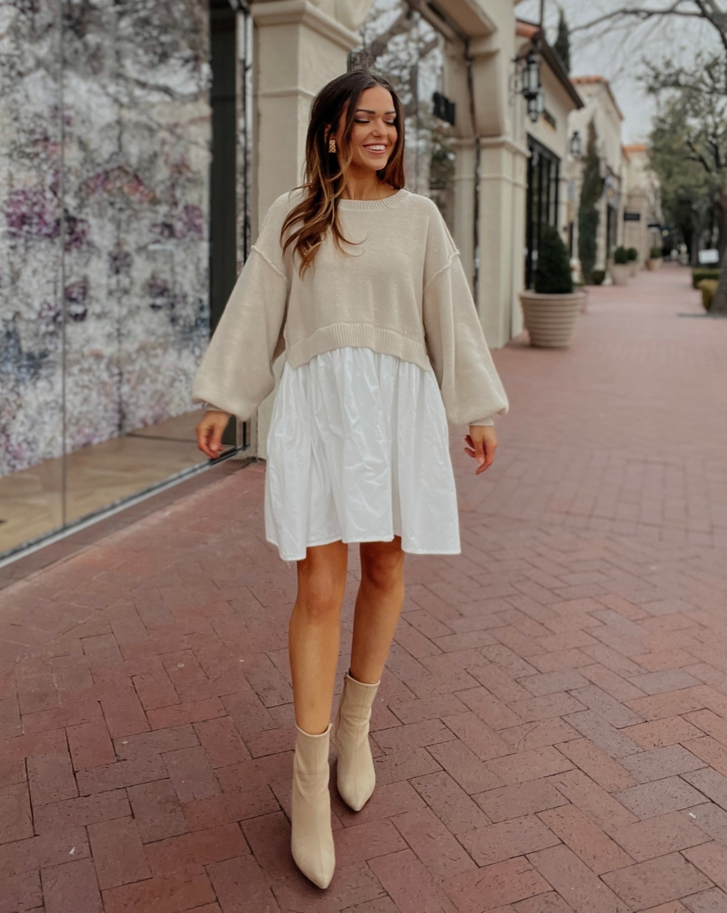 Izzy Oversized Sweater Contrast Mini Dress