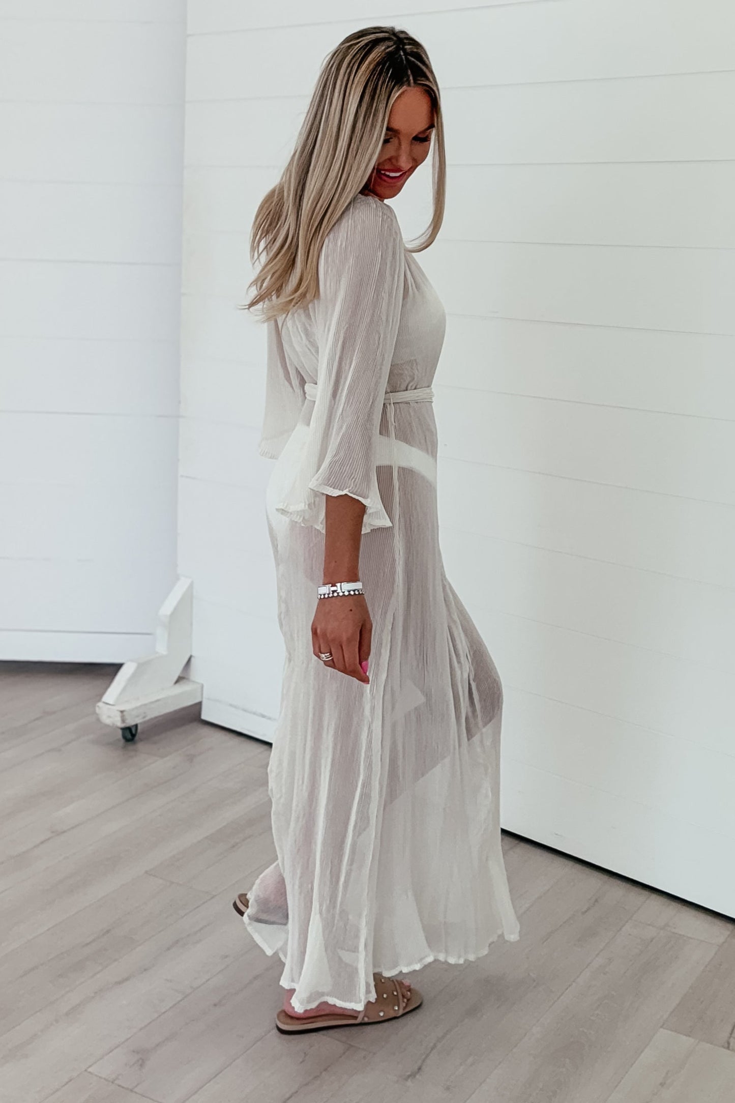 Stevie Cream Swim Cover-Up Dress
