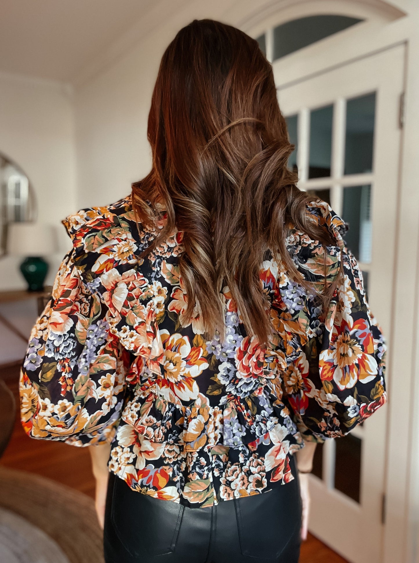 Stella Autumn Floral Puff Sleeve Top