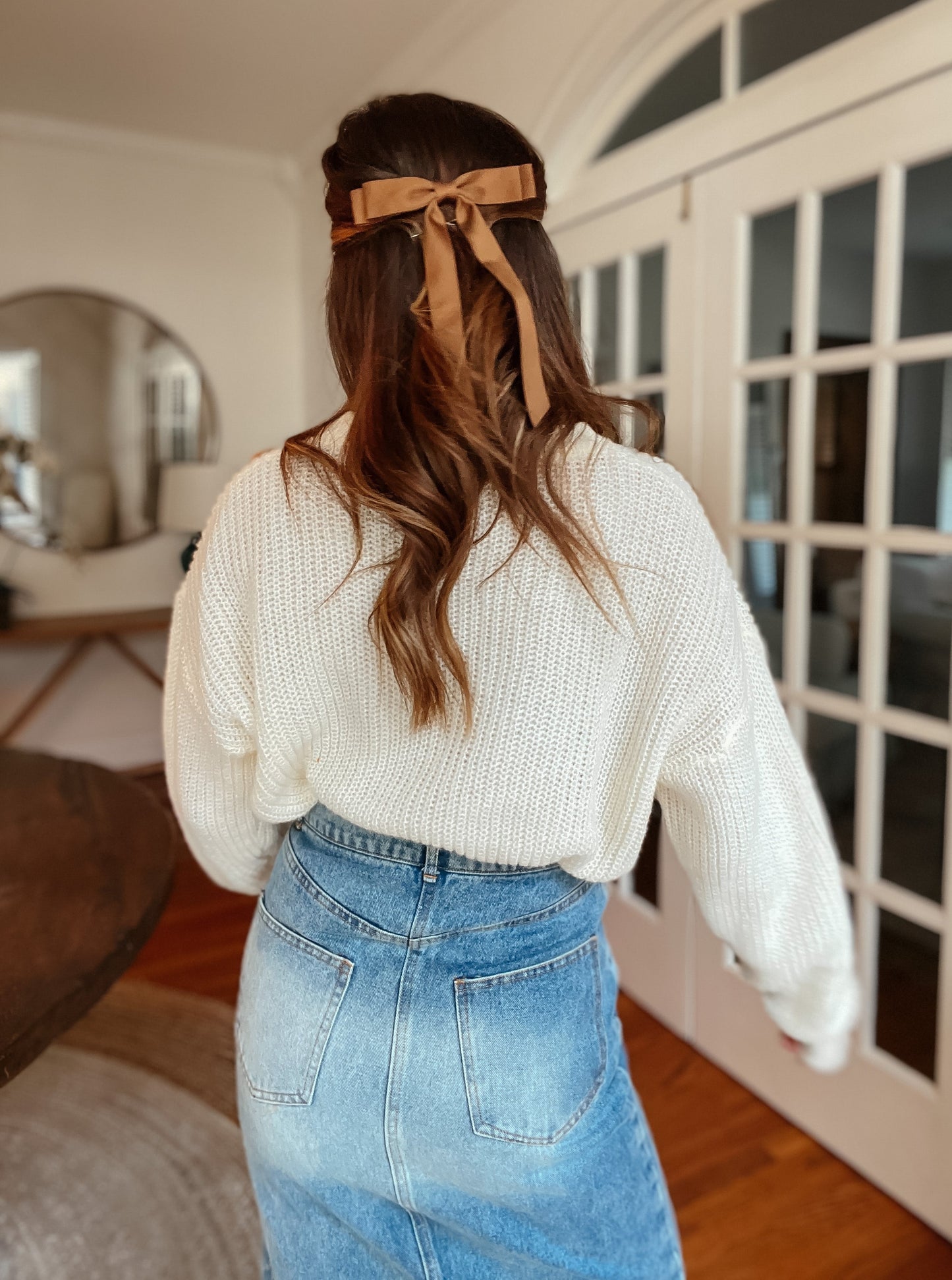 Stitched Pumpkin Sweater | Cream