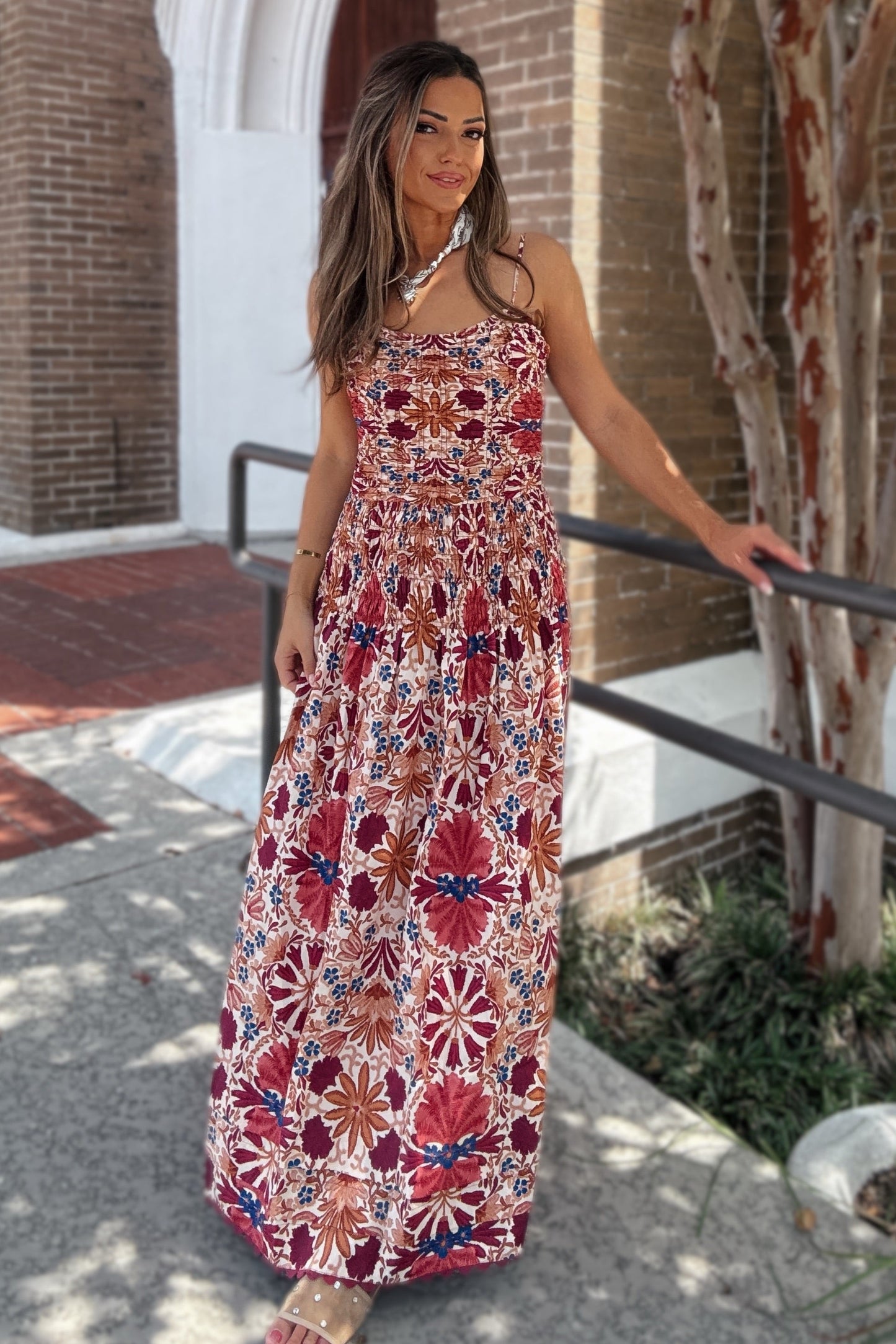 Miley Autumn Floral Maxi Dress