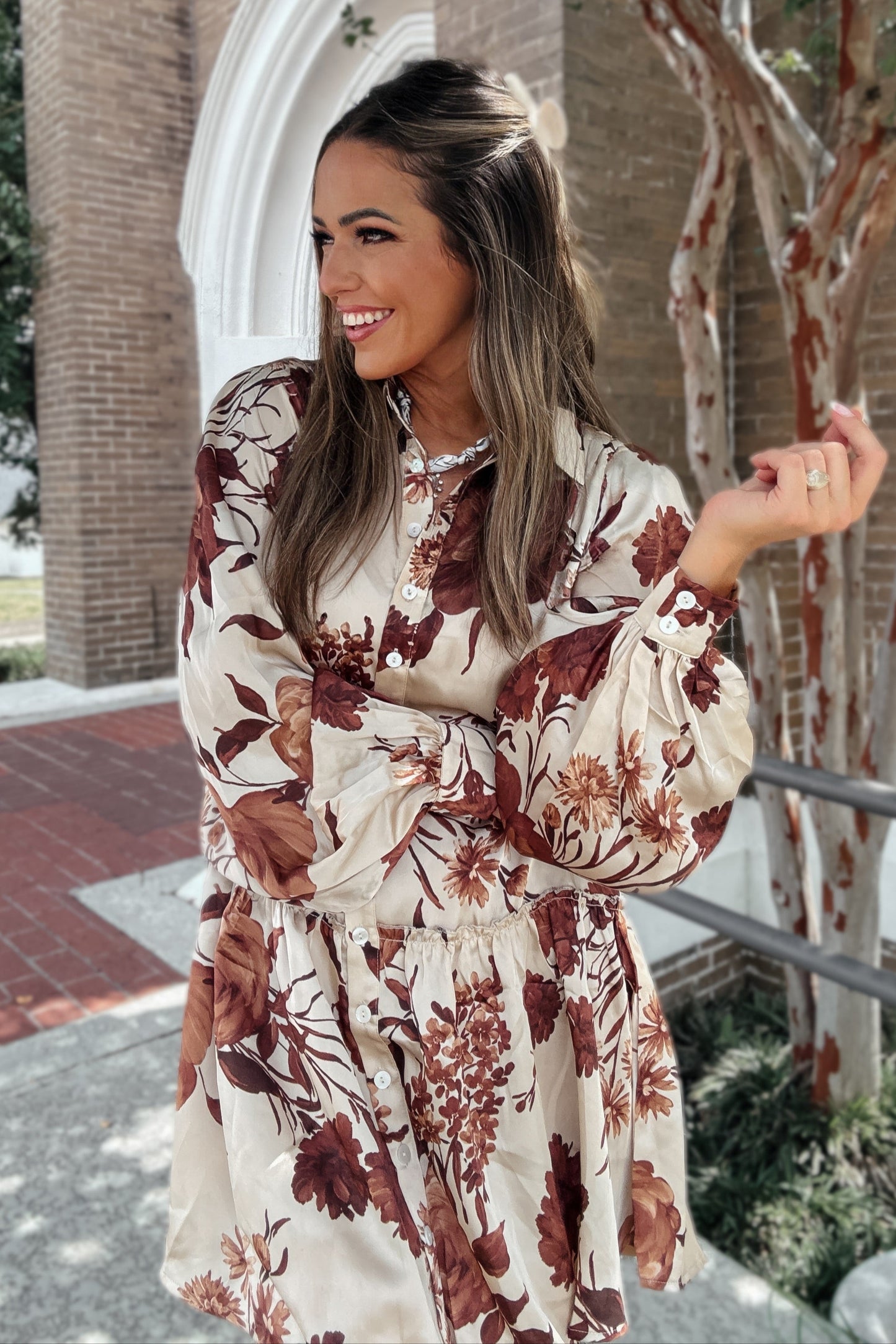Haven Autumn Floral Long Sleeve Dress