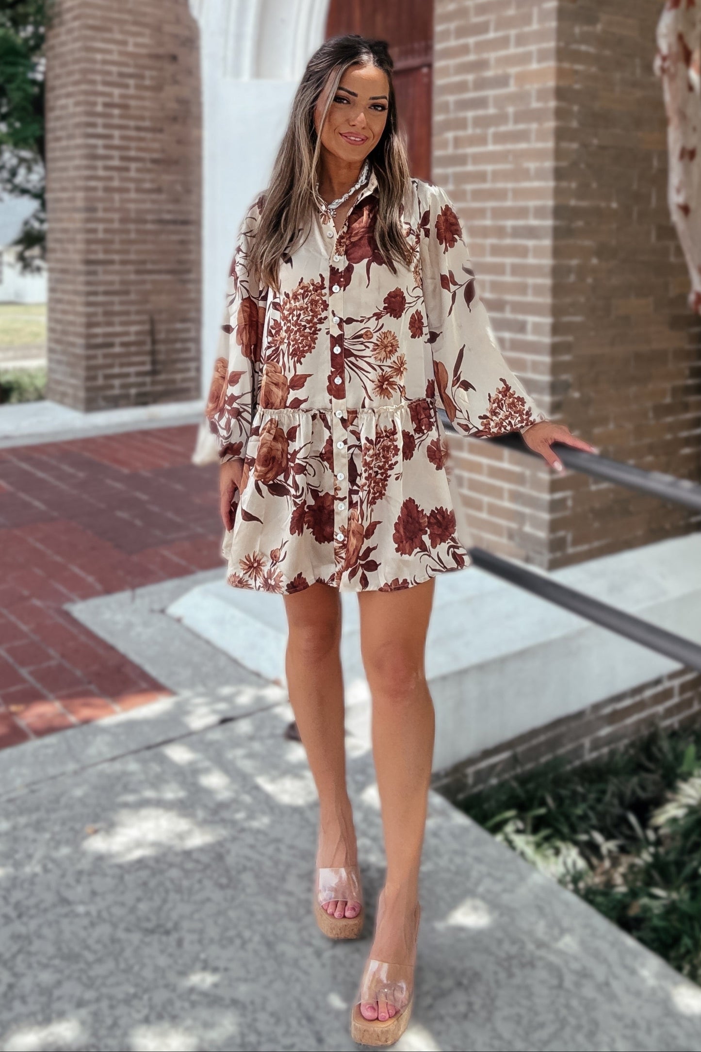 Haven Autumn Floral Long Sleeve Dress